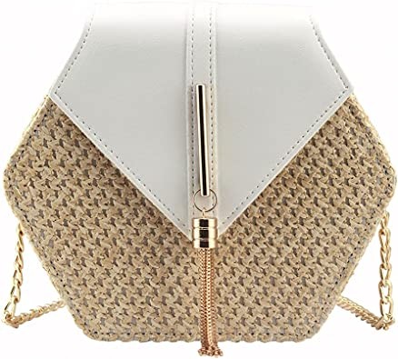 Bausweety Women's Crossbody Bag Cute Straw Shoulder Bag